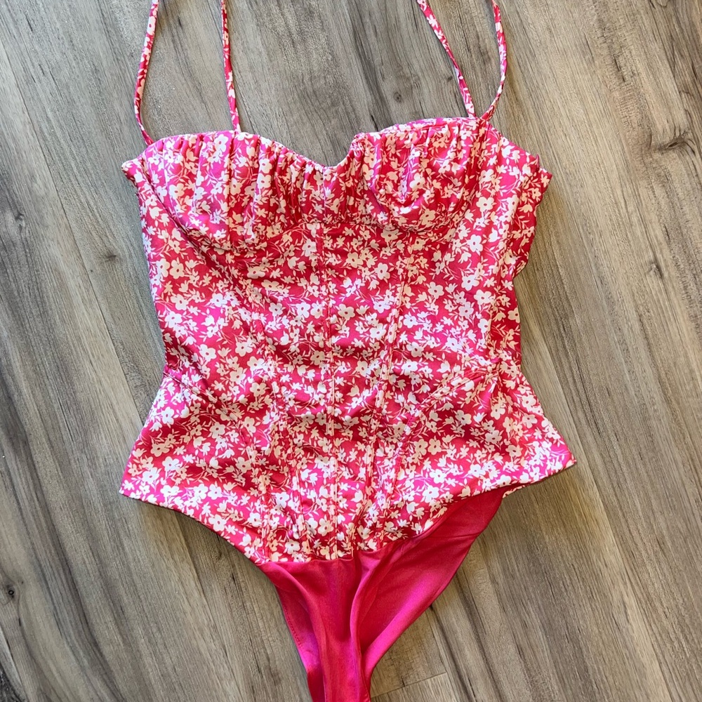 Zara Pink Floral Bodysuit